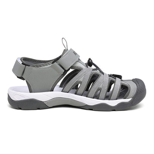 Men's Closed Toe Outdoor Hiking Sandals - GREY RED - 2